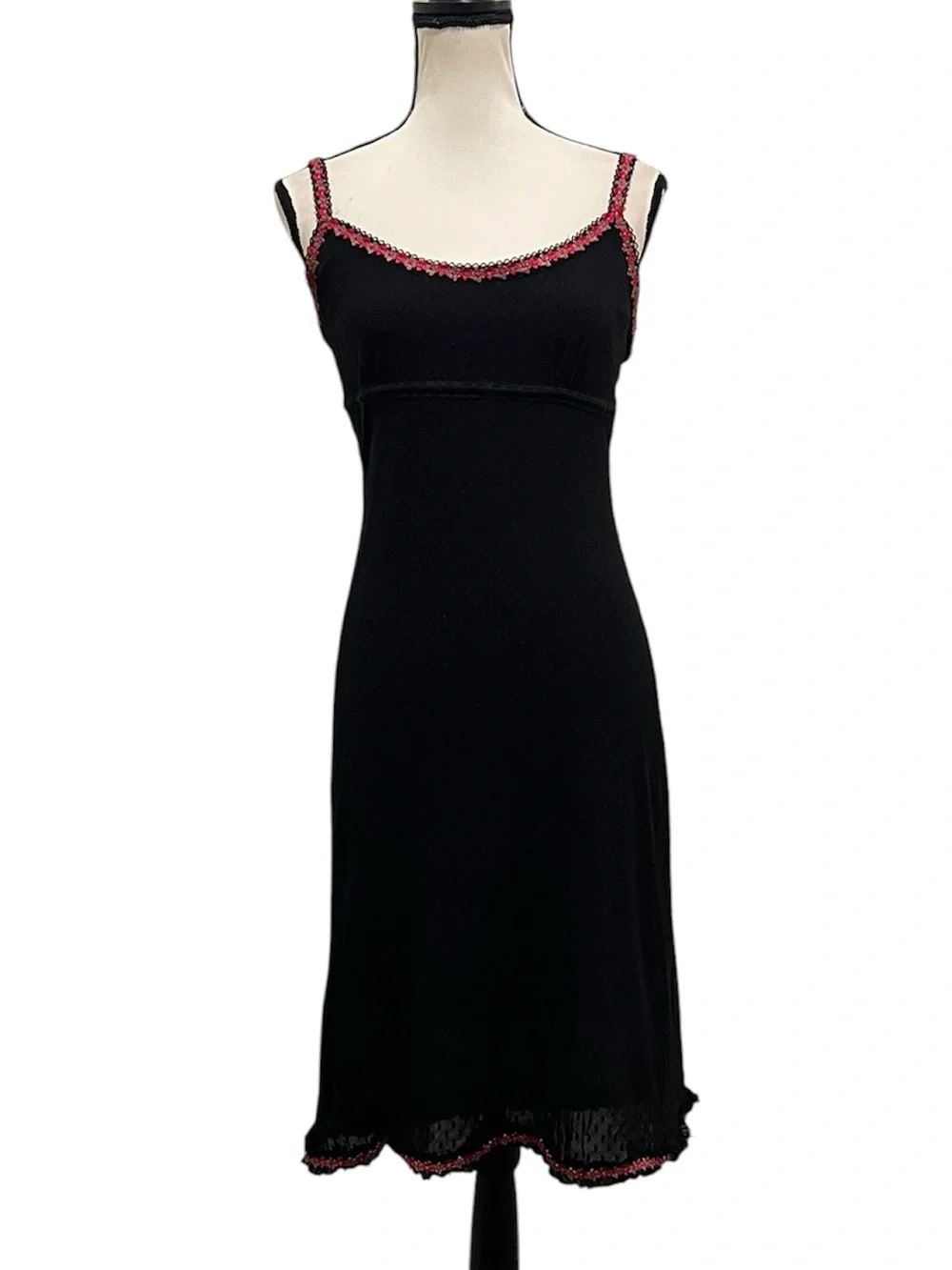 🚫SOLD🚫 Vintage Betsey Johnson New York Sheer Swiss Dot Mesh Floral Slip Dress - Picture 3 of 13